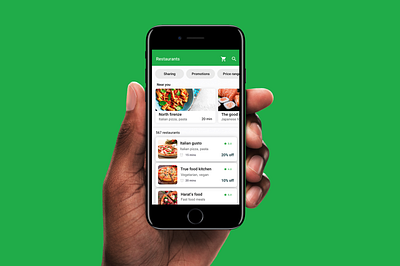 Nobly Ordering app app delivery food green mobile restaurant retail ubereats ui