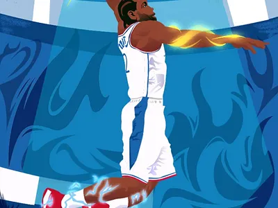 Kawhi Leonard Jump Illustration graphic design illustration