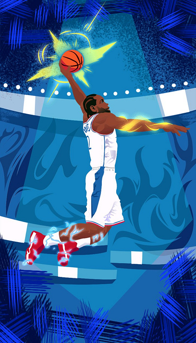 Kawhi Leonard Jump Illustration graphic design illustration