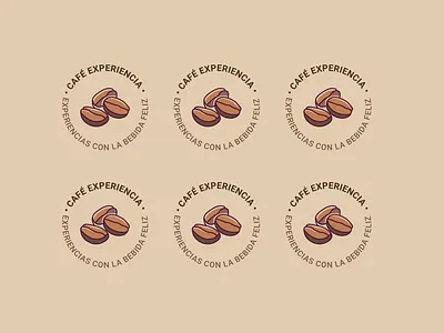 Café Experiencia blog badge brand branding cafe coffee food label logo sticker