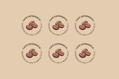 Café Experiencia blog badge brand branding cafe coffee food label logo sticker