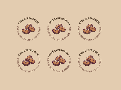 Café Experiencia blog badge brand branding cafe coffee food label logo sticker