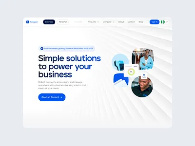 Simple Modern Website Hero Section for Moniepoint design finance hero section ui uiux ux website