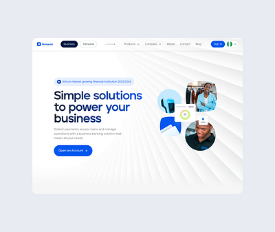 Simple Modern Website Hero Section for Moniepoint design finance hero section ui uiux ux website