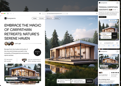 Retreat Landing Page building clean comfort concept design eco green hotel house landing page minimal product rent retreat travel ui ui design ux web design website