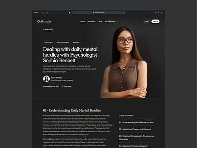 Blog Post Header blog blog post branding dark dark mode design font graphic design hero landing page logo serif typography ui ux web web design webpage