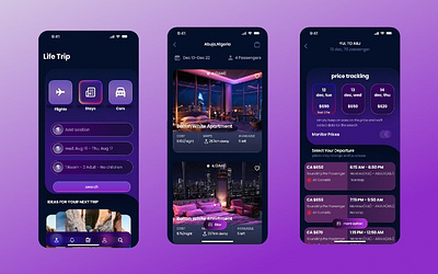 Travel app app design figma ui ux
