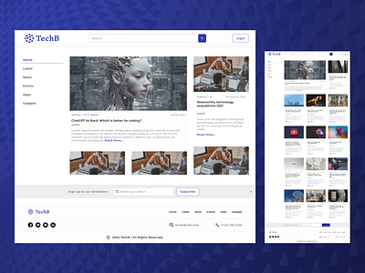 Blog Feed - Web blog blog feed cards figma footer header landing page tech ui web