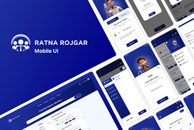 Ratna Rojgar Mobile UI animation graphic design ui