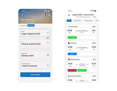 Flight booking application airline booking country flights graphic time ui