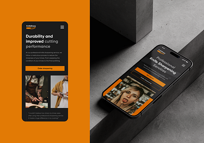 Knife Sharpening for mobile responsive graphic design responsive ui web design