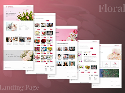 Floral Shop cards clean design e commerce design figma floral shop florist flower shop footer header landing page minimalist design navigation online store product cards ui uiux web web design webpage website