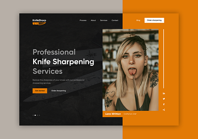 Website presentation for knife sharpening graphic design presentation web design