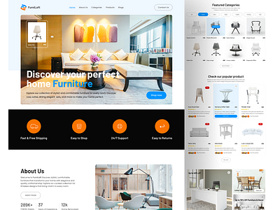 Furniture Website Design clean design decor furniture furniture design furniture landing page furniture ui design furniture website design home design interior interior design luxury furniture minimalist minimalist design modern uiux website