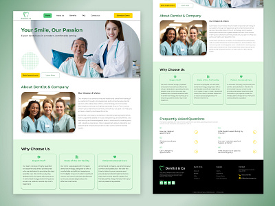 Dentist Website Homepage branding clinics dentist design doctor figma graphic design homepage medical ui uiux user experience user interface user research ux website design