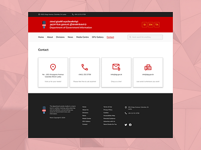NEWS website - Contact Page cards connection contact digital news figma footer header landing page minimalist news portal online news ui uiux web web design web layout
