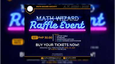 Neon Lights Themed Raffle Event Poster divergent event facebook instagram neon neonlights raffle tickets