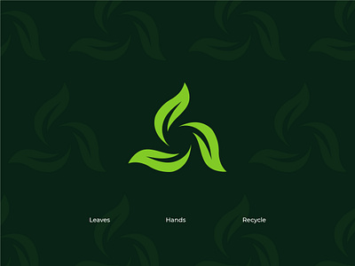 Sustainable/Eco Friendly Logo Concept (Leaves, Hands, Recycle) bio biodegradable brand identity branding care eco friendly for sale green green energy hand leaf leaves logo logo design natural nature negative space pattern recycle sustainable