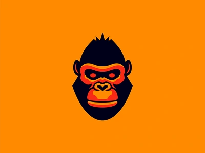 Gorilla Logo animal ape branding character design emblem face gaming gorilla icon identity illustration logo lucian radu mark sports symbol unom vector yellow