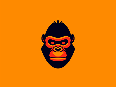 Gorilla Logo animal ape branding character design emblem face gaming gorilla icon identity illustration logo lucian radu mark sports symbol unom vector yellow