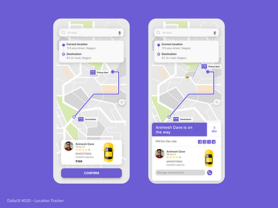 Location Tracker 020 car daily dailyui dailyui020 design graphic design location map modern navigation purple simple tracker ui ux