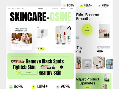 Skincare Website Design ai technology cosmetics face recognition facecare makeup medical care modern facecare website modern website neural network selfcare skincare skincare landing page skincare product skincare website skincare website deisgn uidesign uiux design wellness