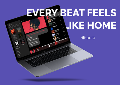 Aura - Music Streaming | UX/UI brand figma graphic design music streaming product design revamp user experience uxui webpage