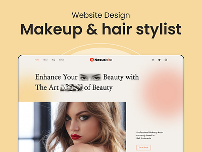 Makeup & hair stylist website UI design application creative design creativity design hair stylist landing page makeup makeup website minimal desing mockup stylist stylist website ui ui desing ux web desing