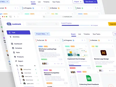 Looktask - Task Management app dashboard landing page task task management to do ui ux work