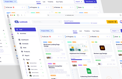 Looktask - Task Management app dashboard landing page task task management to do ui ux work