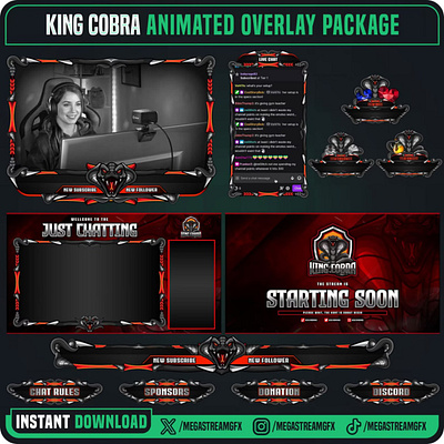 King Cobra stream Overlay Pack animation snake panel