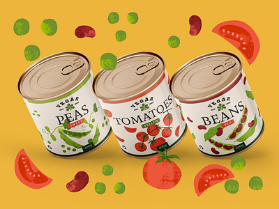 Canned Vegetables Packaging Design brand identity branding business illustration canned food design design studio digital art digital illustration food food branding graphic design identity design illustration illustrator logo marketing marketing design packaging packaging design vegetables