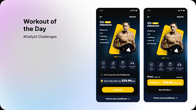 Daily UI 062/100 - Workout of the Day app branding design graphic design illustration typography ui ux vector