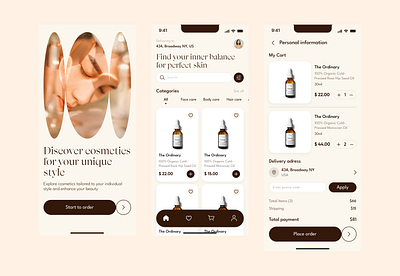 Skincare Mobile App app design mobile ui ux