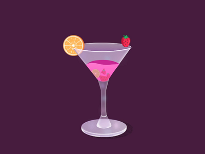 Shaking cocktail glass animation icon app il illustration