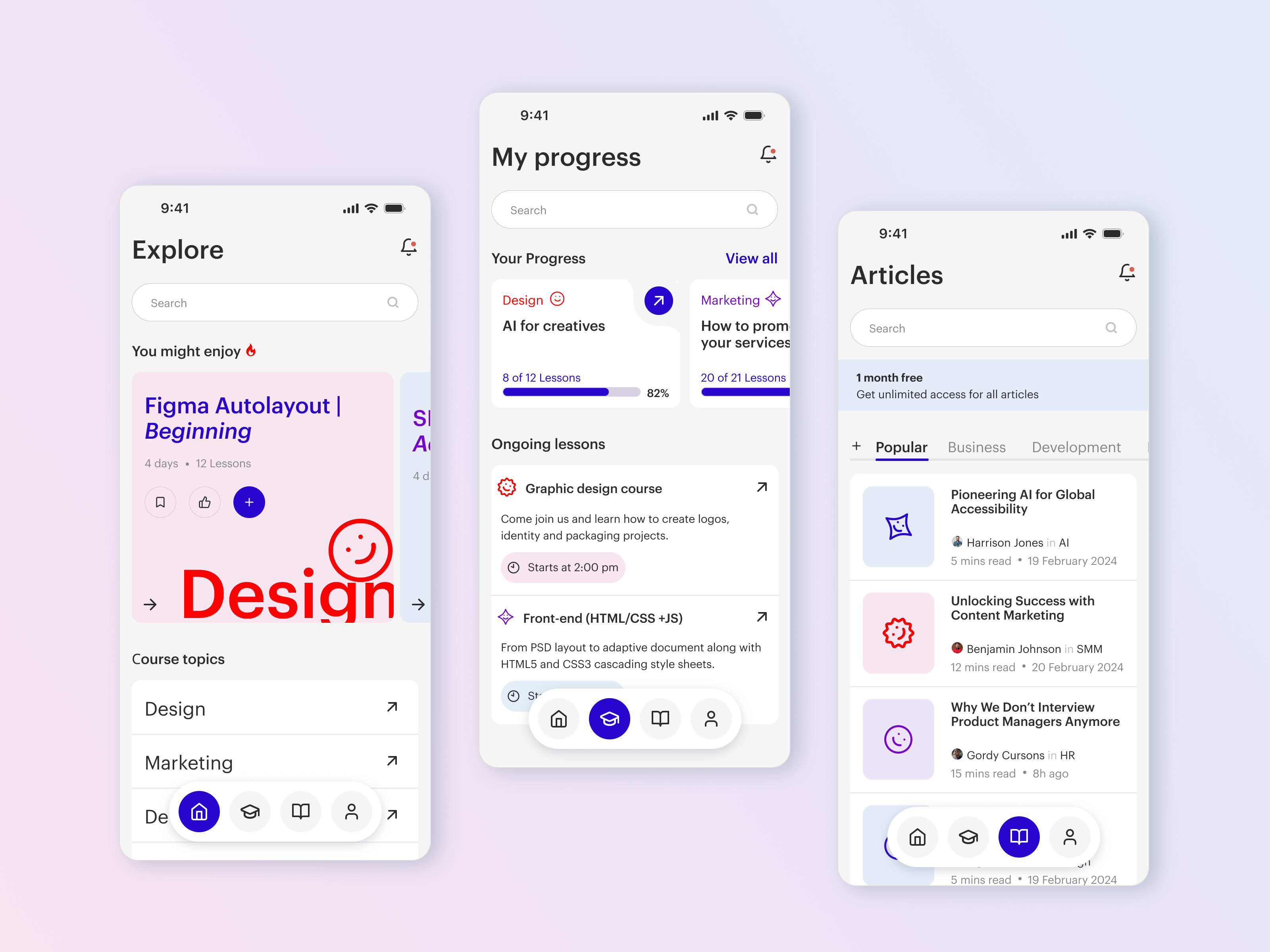 Education app app design education ios ui
