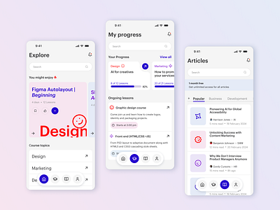 Education app app design education ios ui