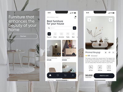 Furniture Mobile App design figma mobile app ui ux