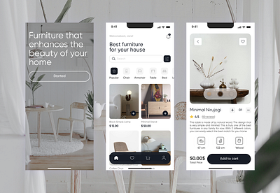 Furniture Mobile App design figma mobile app ui ux