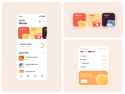 File Manager App android app design file manager file manager app file sharing files folder manager mobile design mobile ui designer organize storage ui app