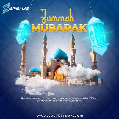 Jummah Mubarak from Spark Lab! app branding design friday graphic design illustration illustration art jummah mubarak logo spark lab ui ux vector