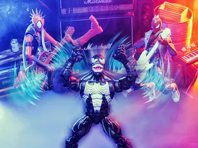 ⚡🤘 Spider Sonic Punk! 🤘 ⚡ hasbro marvel photography spider man spider punk toyphoto toyphotography venom