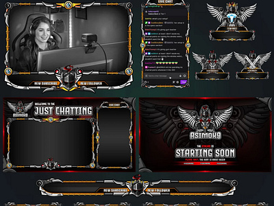 Guardian warrior Stream Overlay Package animation graphic design overlay full package overlay package