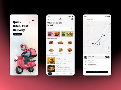 Food delivery - Mobile app appdesign branding design foodapp fooddelivery mobileappdesign mobiledesign ui ux