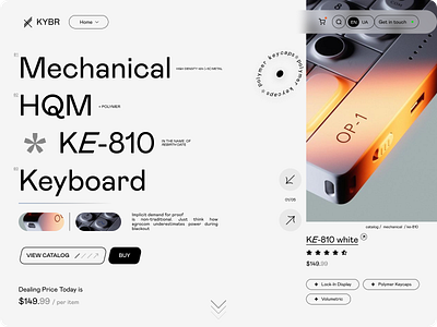 Mechanical Keyboard Website clean design e commerce website ecommerce keyboard keyboard store landing page minimal online shopping online store pc accessories purchase saas shop shopping startup ui ux web app web design
