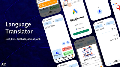Language Translator App admob android app androidapp athar ibrahim khalid design googleadmob languagetranslator mobile design popular template templatedesign trending uiux