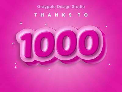 1000 Followers ❤️ - Thanks! animation branding illustration logo mobile app design motion graphics ui ux website design