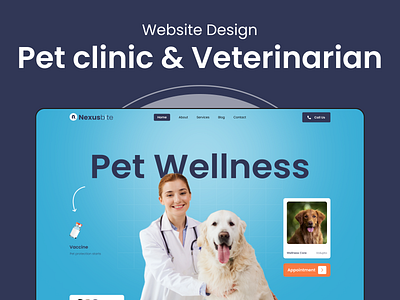 Pet clinic website UI design application creativity design hopitality mockup pet care pet clinic service provider ui ui desing ux ux design web ui website design
