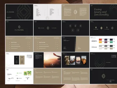 Elanark abstract book brand brand book brand guide branding design guide identity logo luxury powerpoint shape sophisticated