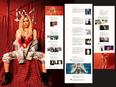 Longread about Avril Lavigne avrillavigne concept creativedesign design dribble graphicdesign inspiration interactiondesign interactive longread minimal mobile portfolio prototype typography ui uiux ux webdesign website